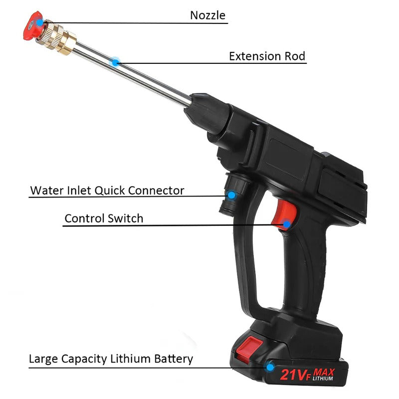 Handheld Pressure Washer with Rechargeable Battery and High Pressure Motor