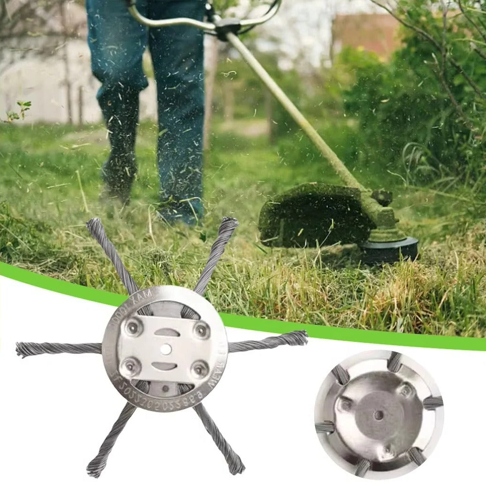 Wire Brush Trimmer Head for Battery Grass Trimmers, 6-Inch
