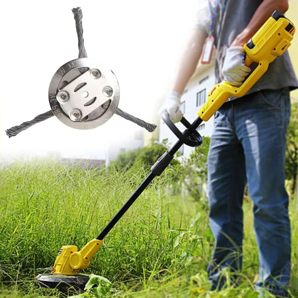 Wire Brush Trimmer Head for Battery Grass Trimmers, 6-Inch