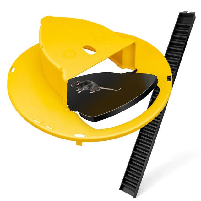 Bucket Trap Cover with Automatic Reset and Dual Ladders for 5-Gallon Rodent Capture