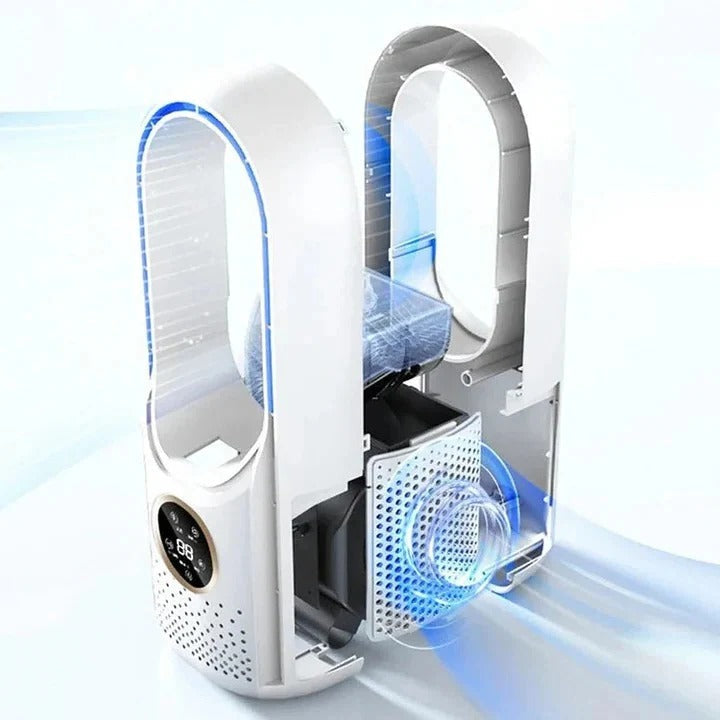 Portable Bladeless Air Conditioner with Quiet Cooling and Multiple Fan Speeds
