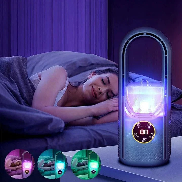 Portable Bladeless Air Conditioner with Quiet Cooling and Multiple Fan Speeds