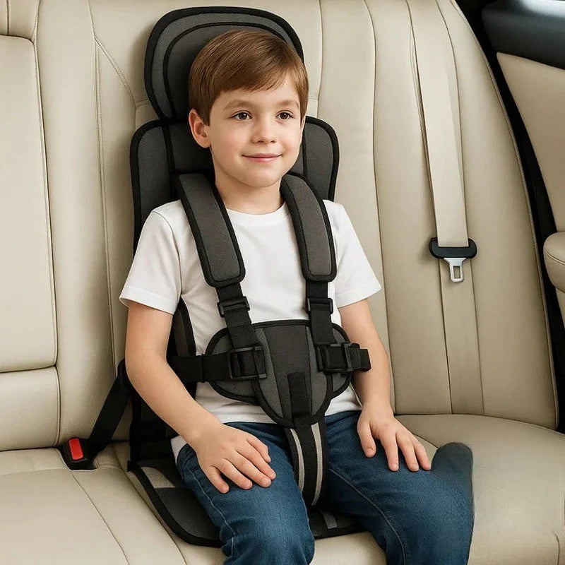 Portable Child Travel Seat with Five Point Harness and Washable Fabric