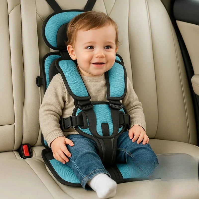 Portable Child Travel Seat with Five Point Harness and Washable Fabric