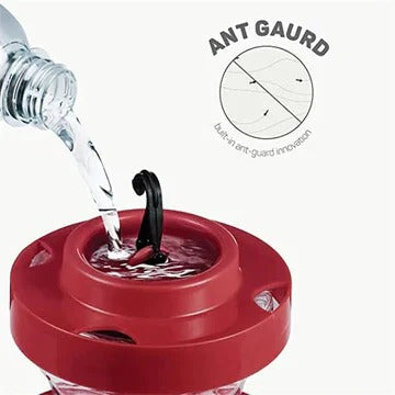 Hummingbird Feeder with Ant Moat and Eight Feeding Ports, Bee Proof Design