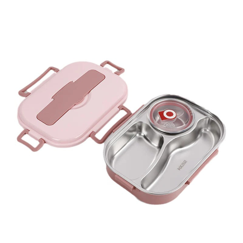 Insulated Bento Box with Snap Lock Seals and Stainless Steel Compartments