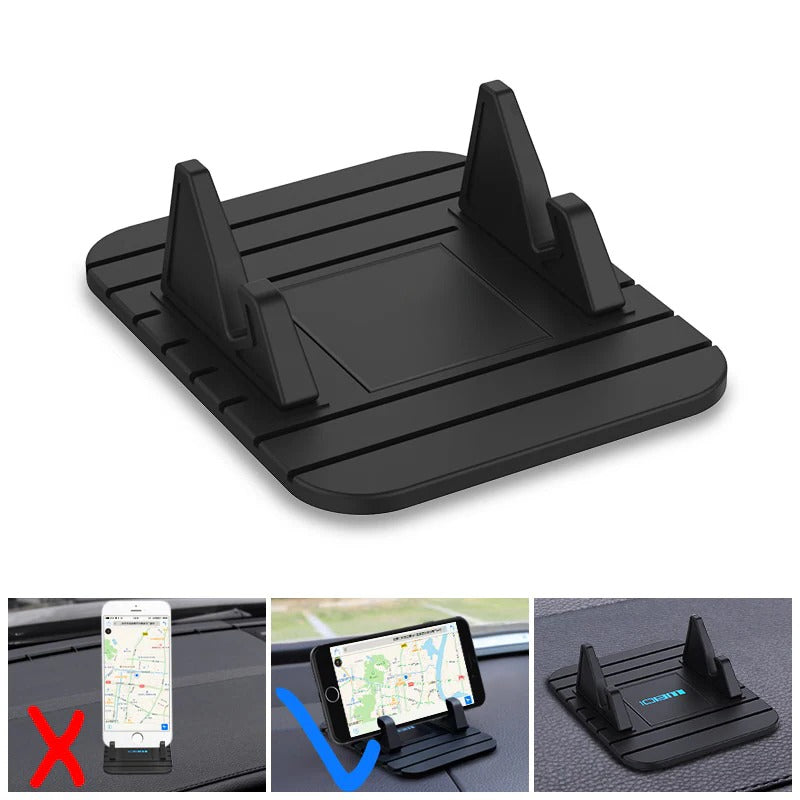 Dashboard Phone Holder with Silicone Grip and Eye Level Positioning