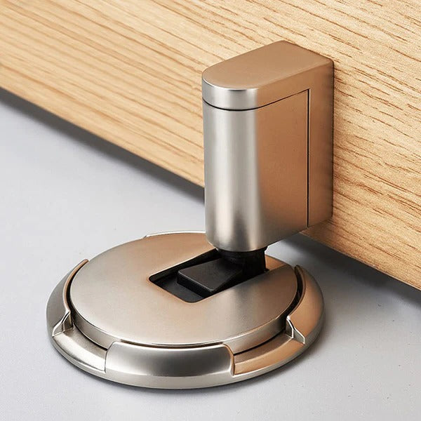 Adjustable Door Stopper with Locking Mechanism and Zinc Alloy Construction