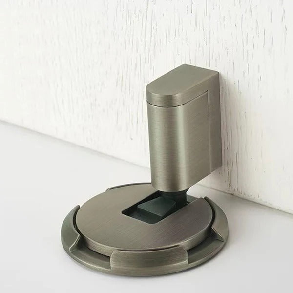 Adjustable Door Stopper with Locking Mechanism and Zinc Alloy Construction