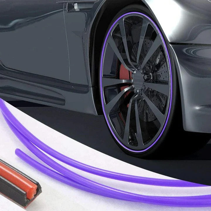 Rubber Wheel Rim Edge Protector Strip with Adhesive Booster, 8 Meter Length