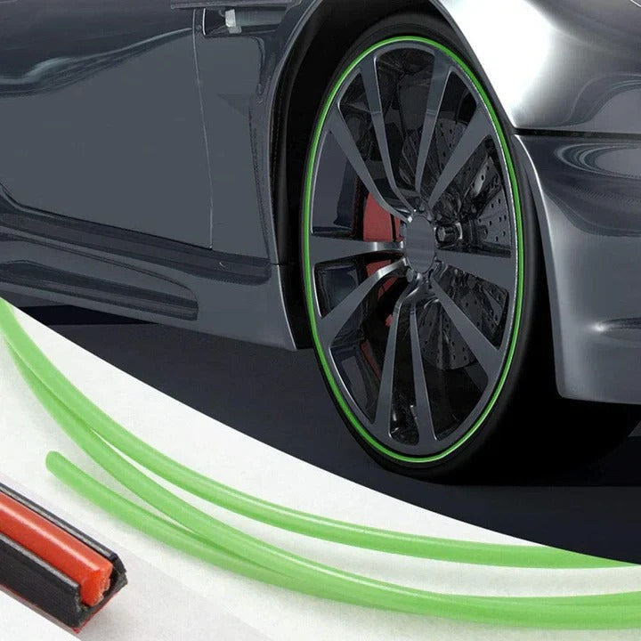 Rubber Wheel Rim Edge Protector Strip with Adhesive Booster, 8 Meter Length
