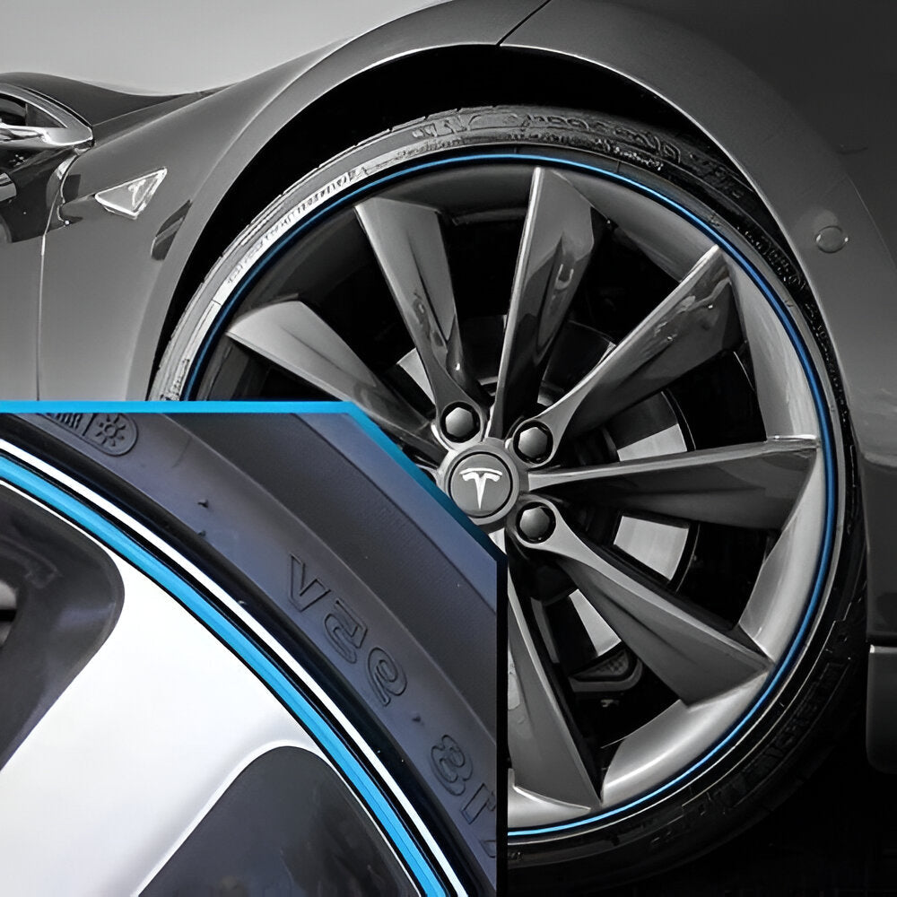 Rubber Wheel Rim Edge Protector Strip with Adhesive Booster, 8 Meter Length