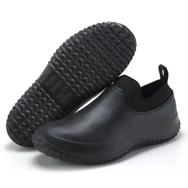 Waterproof Slip-On Work Shoes with Anti-Slip Tread and Lightweight Support