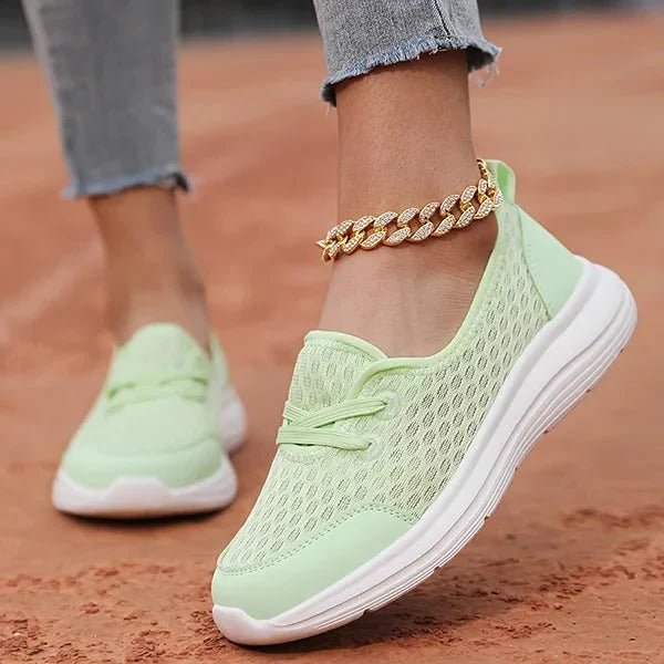 Women's Orthopedic Mesh Shoes with Memory Foam and Three Arch Support, Slip Resistant Sole
