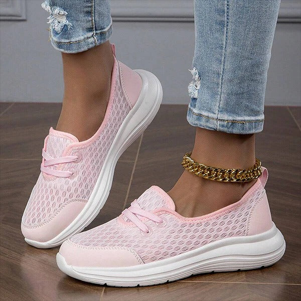 Women's Orthopedic Mesh Shoes with Memory Foam and Three Arch Support, Slip Resistant Sole