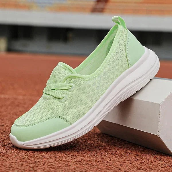 Women's Orthopedic Mesh Shoes with Memory Foam and Three Arch Support, Slip Resistant Sole