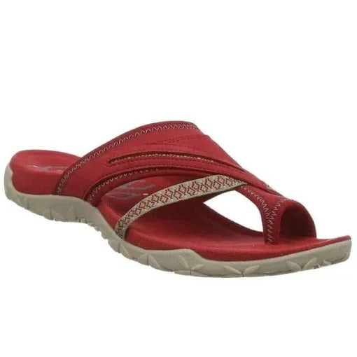 Arch Support Sandals for Women with Memory Foam Footbed and Adjustable Hook Closure