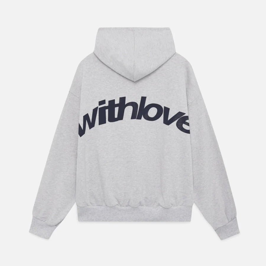 Pullover Hoodie with Contrasting Graphic and Drawstring Hood, Hip Length