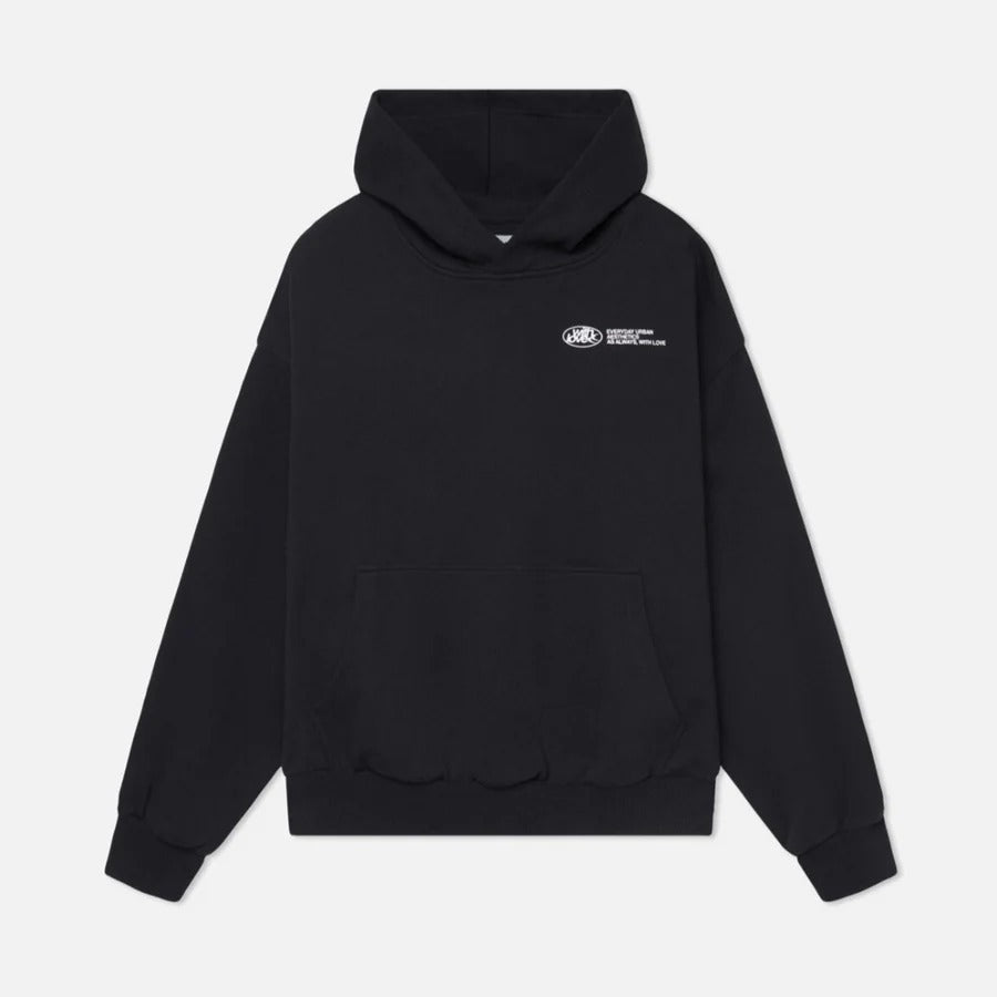 Pullover Hoodie with Contrasting Graphic and Drawstring Hood, Hip Length