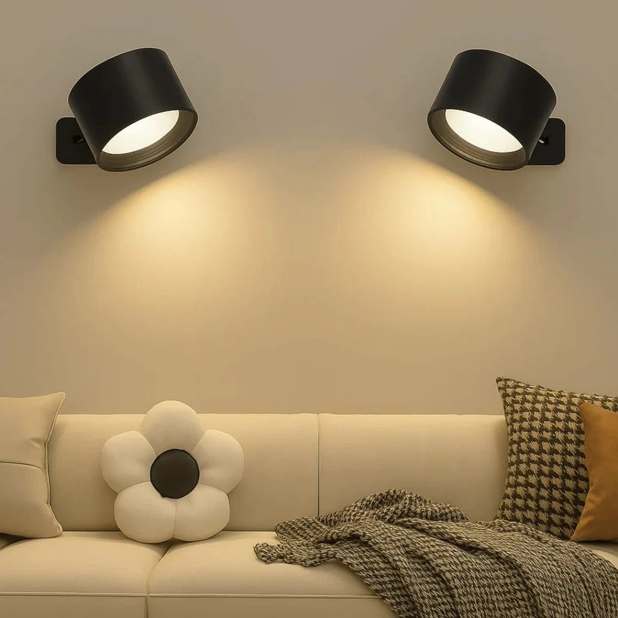 LED Wall Lamp with Touch Control and Adjustable Rotation, 3 Color Modes