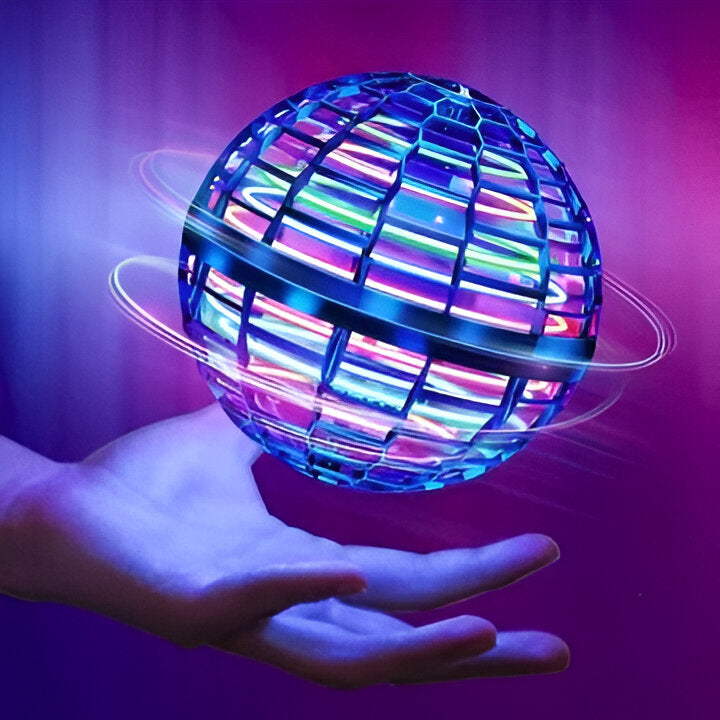 Motorized Flying Orb with Multi-Color LED Lights and Aerodynamic Design for Kids