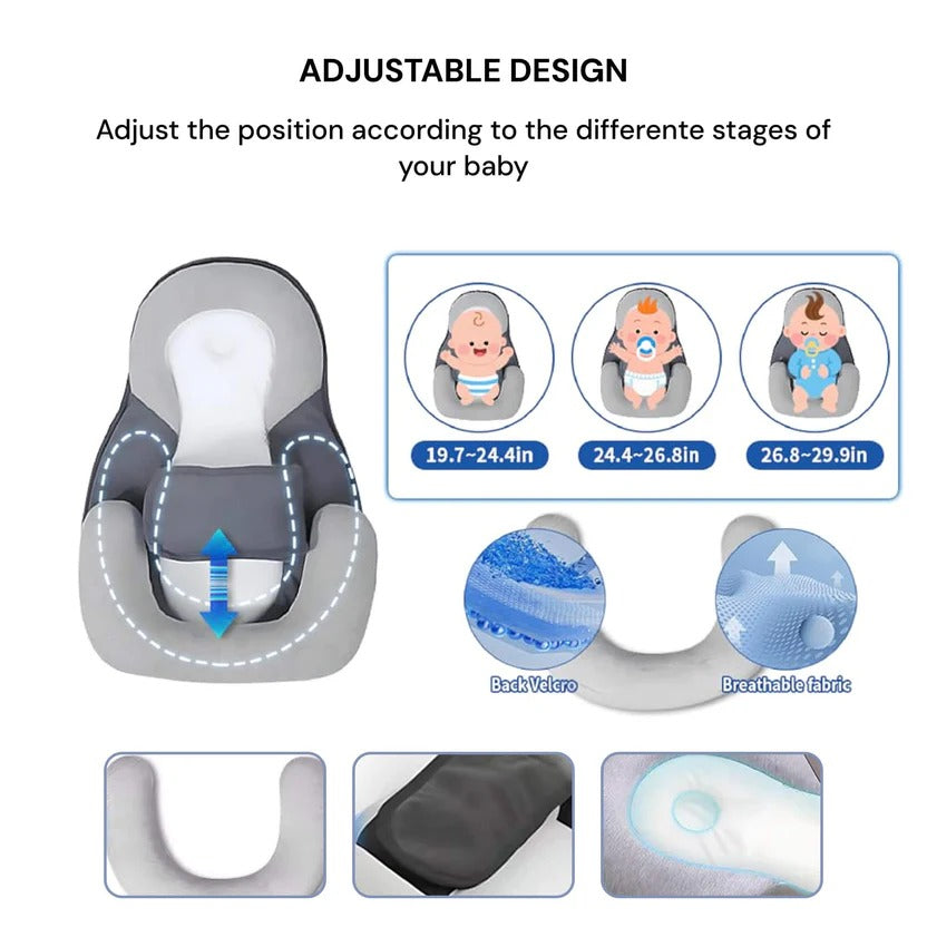 Reflux Relief Bed with Inclined Support and Head Cradle for Infants