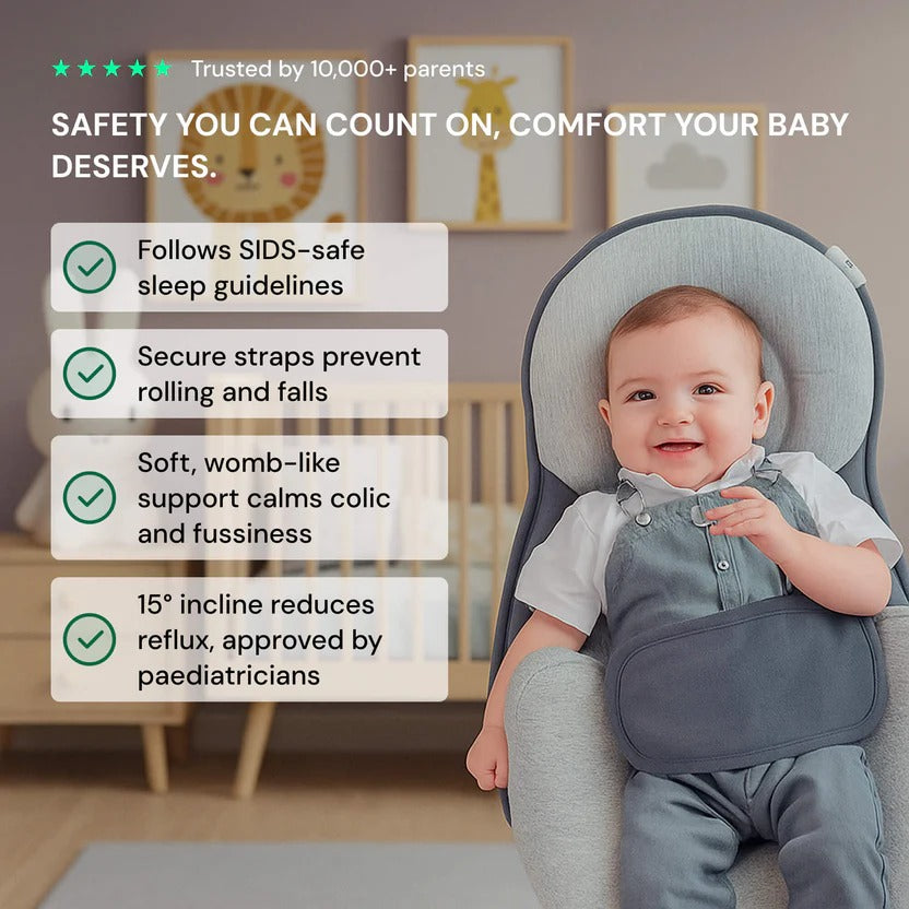 Reflux Relief Bed with Inclined Support and Head Cradle for Infants