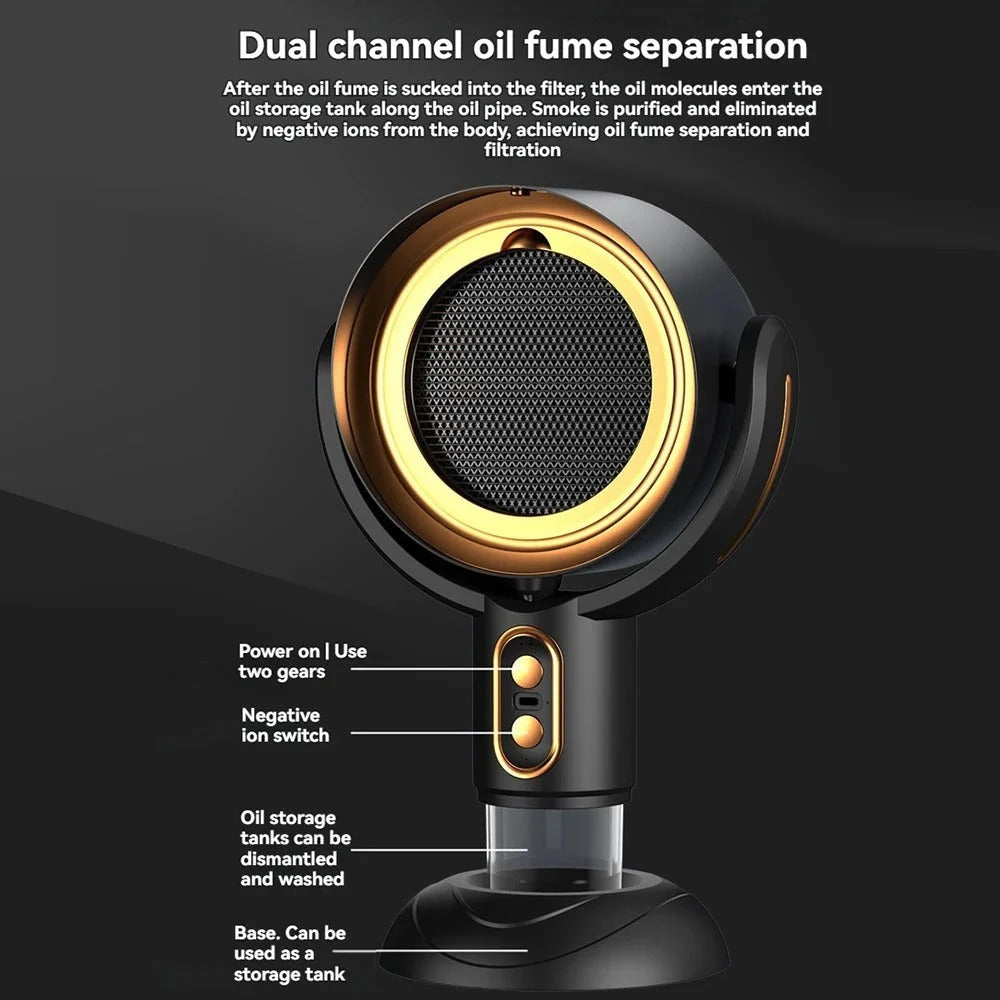 Rechargeable Desktop Air Purifier with Dual Filters and Ion Purification