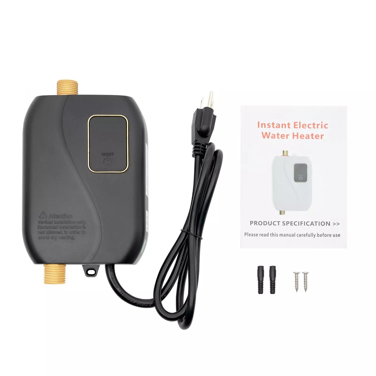 Electric Tankless Water Heater with Digital Temperature Control and Instant 5-Second Heating