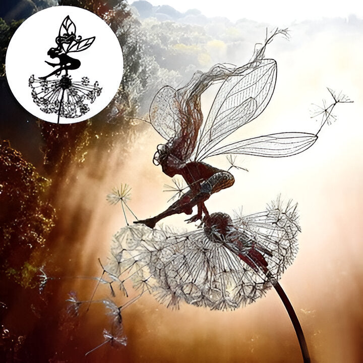 Steel Fairy Garden Sculpture with Laser Cut Details and Powder Coat Protection