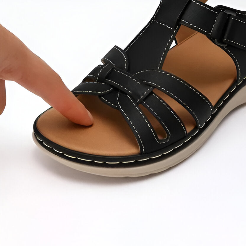 Women's Open Toe Sandals with Arch Support Footbed and Shock Absorbing Midsole