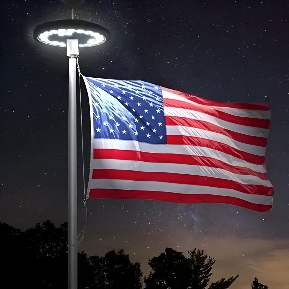 Solar Flagpole Light with 26 LED Bulbs and Automatic Dusk Sensor, 700 Lumens