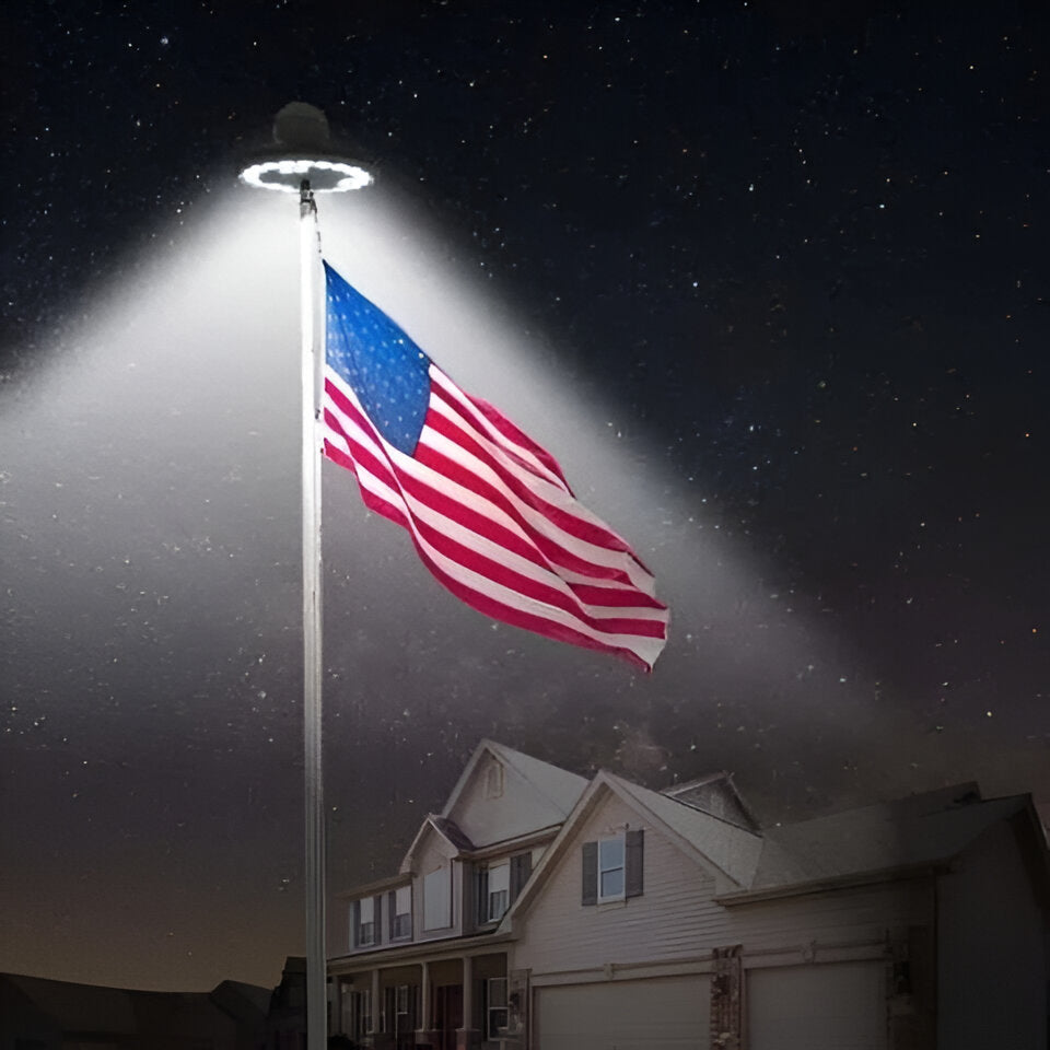 Solar Flagpole Light with 26 LED Bulbs and Automatic Dusk Sensor, 700 Lumens