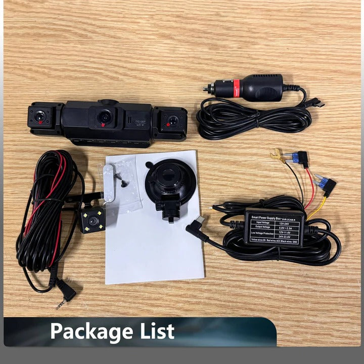 Four-Channel Dash Cam with 1920P Front Camera and Infrared Night Vision