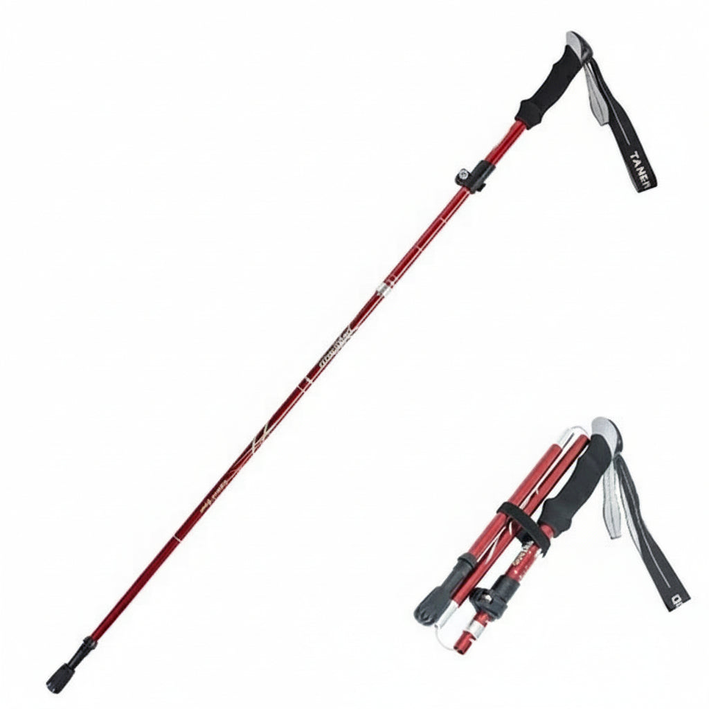 Telescoping Trekking Pole with Ergonomic Handle and Aluminum Alloy Construction