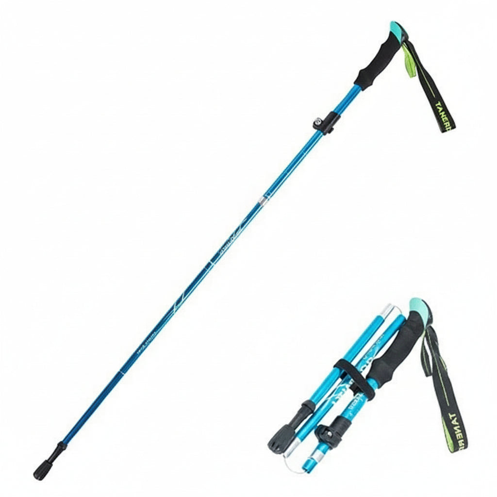 Telescoping Trekking Pole with Ergonomic Handle and Aluminum Alloy Construction