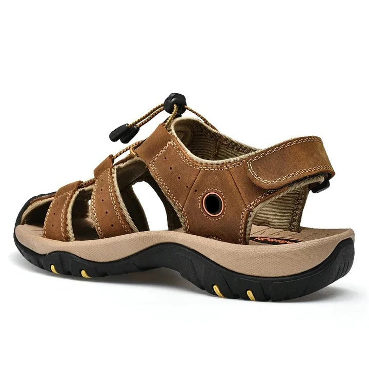 Cushioned Men's Sandals with Elastic Band and Textured Rubber Outsole