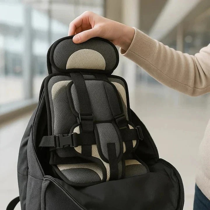Portable Travel Seat with Five-Point Harness and Machine Washable Fabric for Children Ages 1-14