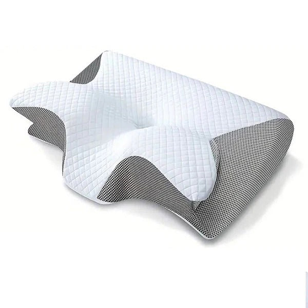 Memory Foam Pillow with Butterfly Contour Design and Neck Support for Side and Back Sleepers