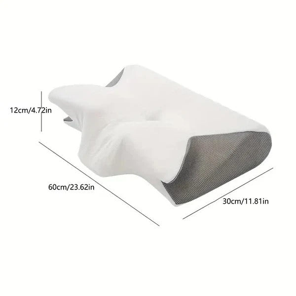 Memory Foam Pillow with Butterfly Contour Design and Neck Support for Side and Back Sleepers