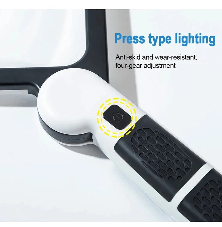 LED Magnifying Glass with 48 Dimmable Bulbs and 5x Magnification, Foldable Handle