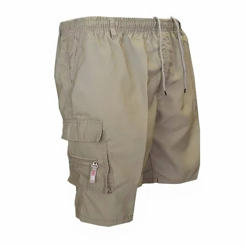 Cargo Shorts for Men with Deep Pockets and Relaxed Fit, Cotton Blend