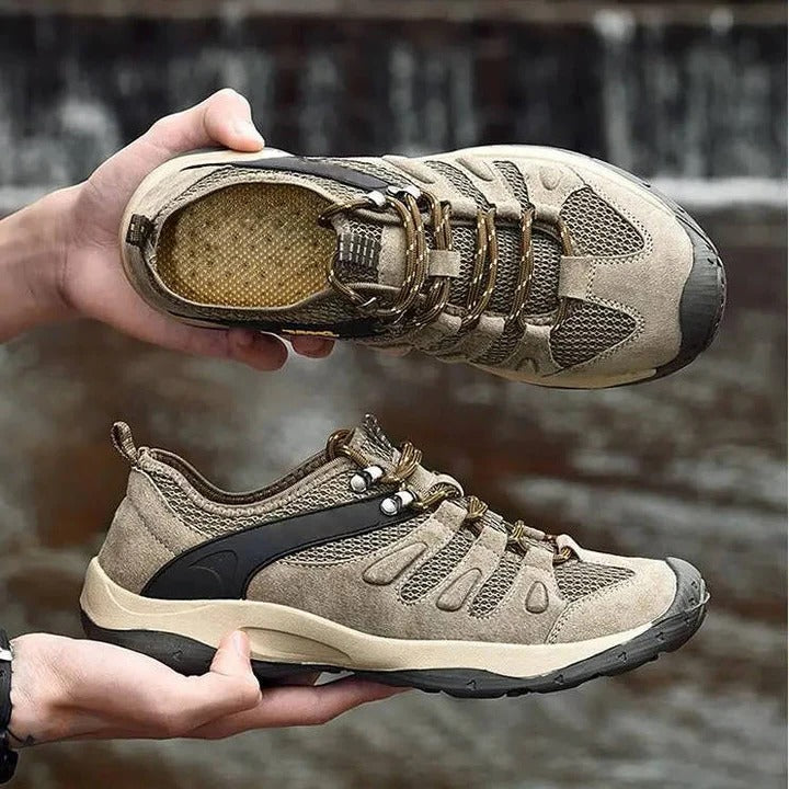 Waterproof Hiking Shoes with Reinforced Toe Cap and Ankle Support, Deep Tread Sole