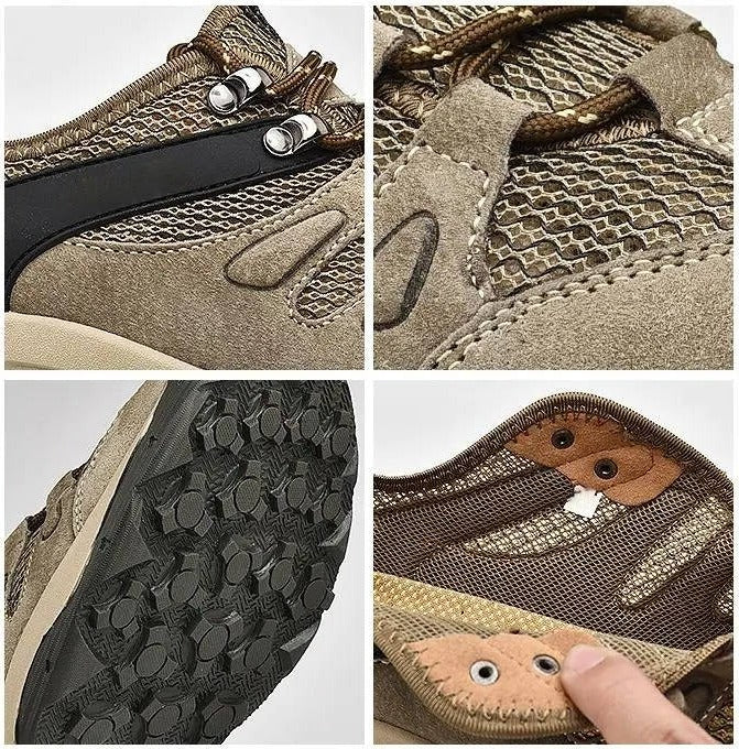 Waterproof Hiking Shoes with Reinforced Toe Cap and Ankle Support, Deep Tread Sole