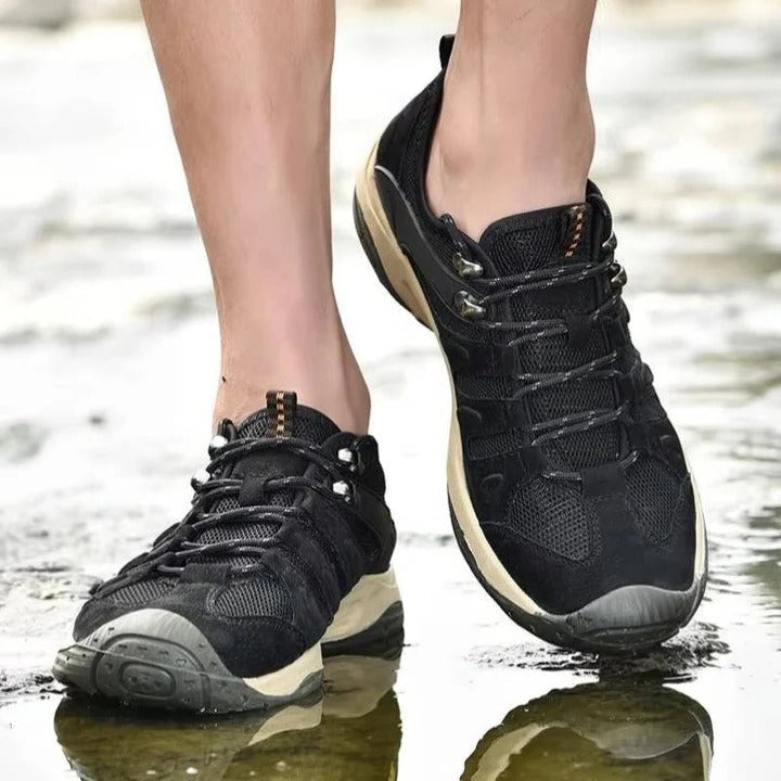 Waterproof Hiking Shoes with Reinforced Toe Cap and Ankle Support, Deep Tread Sole