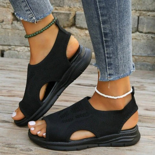 Cushioned Mesh Sandals for Women with Memory Foam and Raised Arch Support