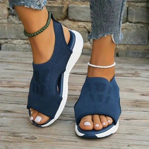Cushioned Mesh Sandals for Women with Memory Foam and Raised Arch Support