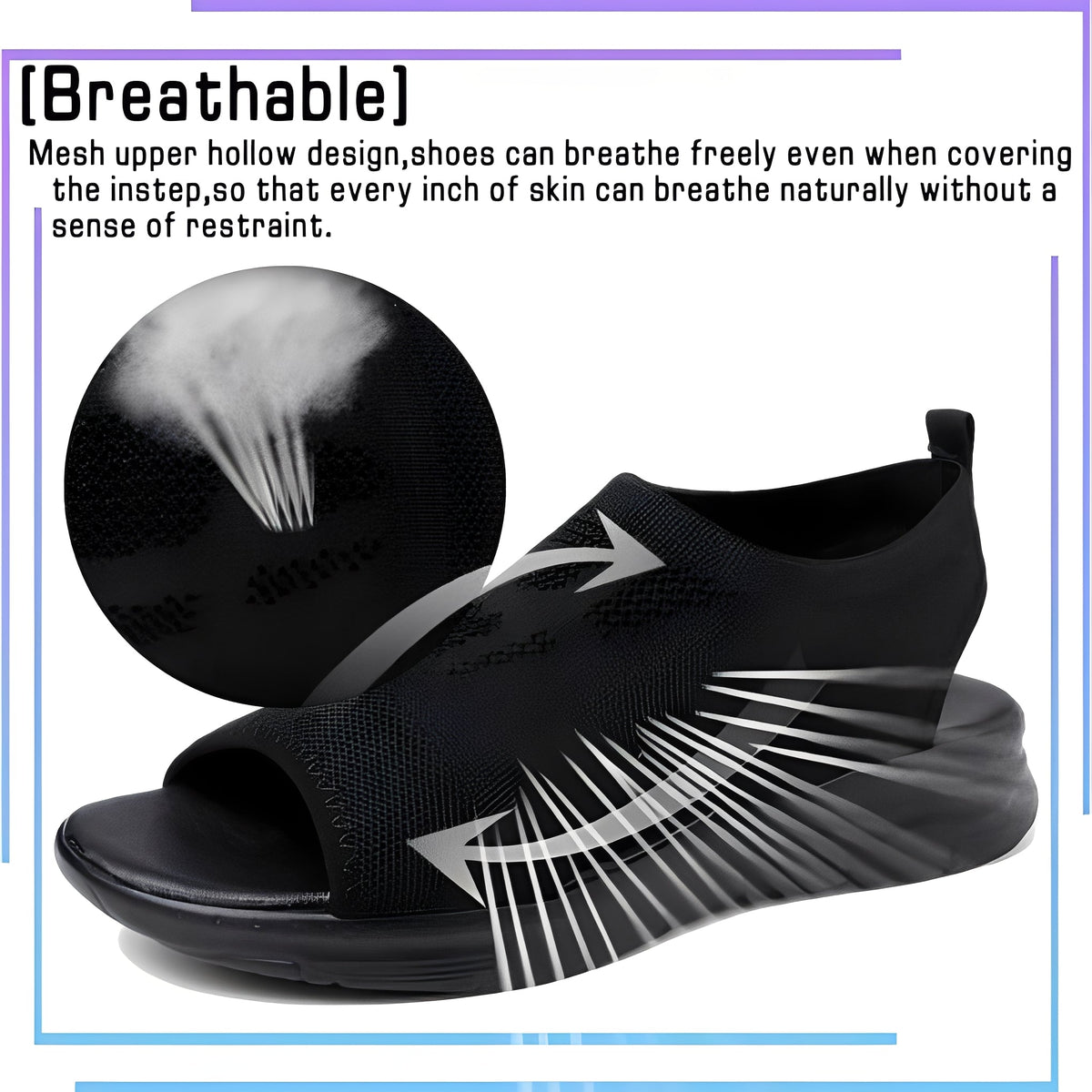 Cushioned Mesh Sandals for Women with Memory Foam and Raised Arch Support