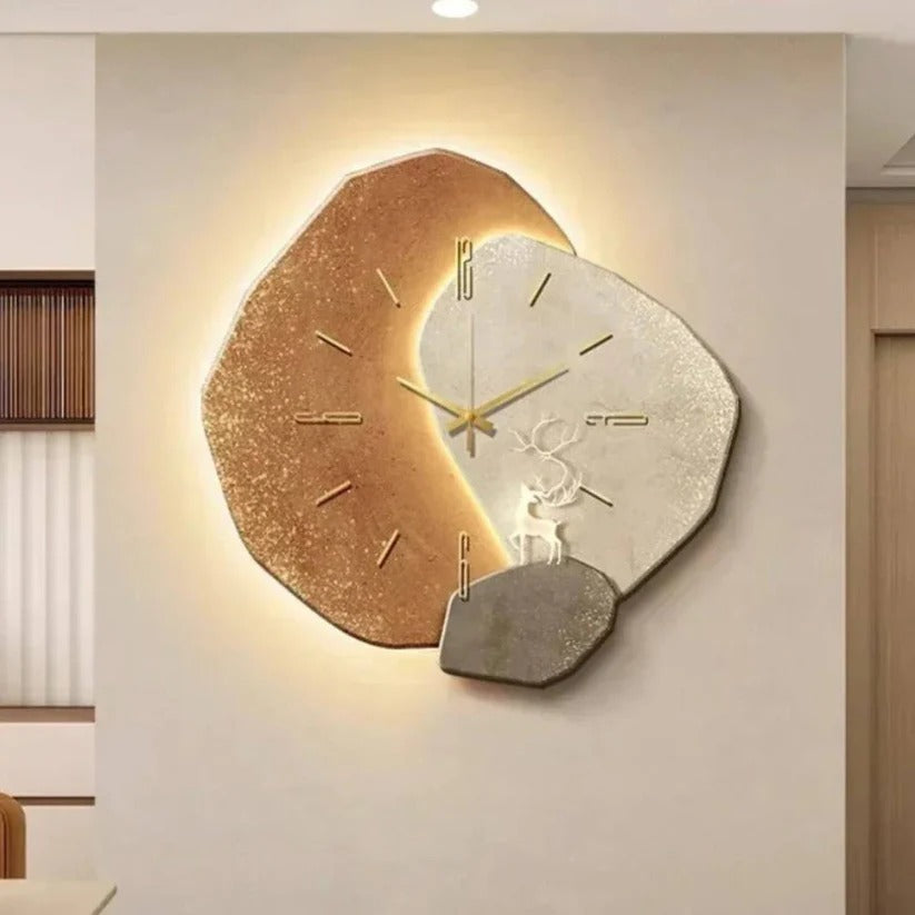 Warm White LED Wall Clock with Silent Quartz Movement and Edge Lighting