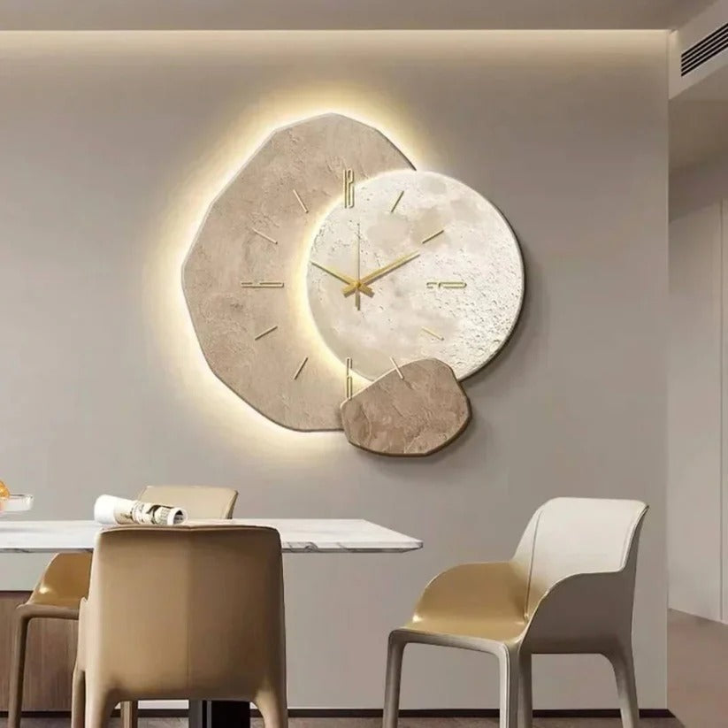 Warm White LED Wall Clock with Silent Quartz Movement and Edge Lighting